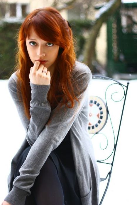 young red haired girl portrait