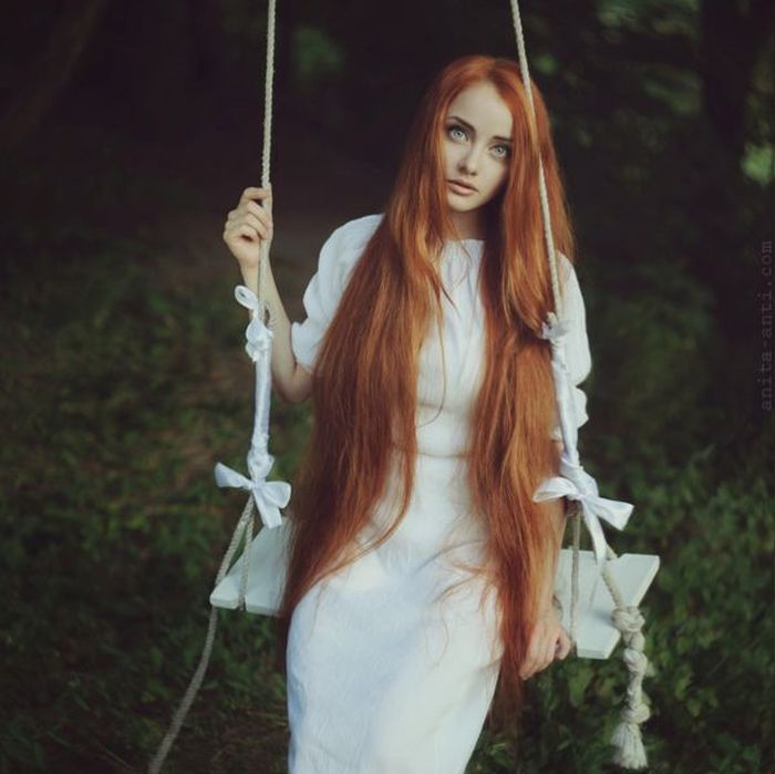 young red haired girl portrait