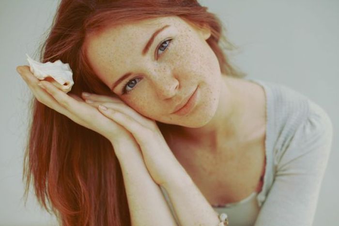 young red haired girl portrait