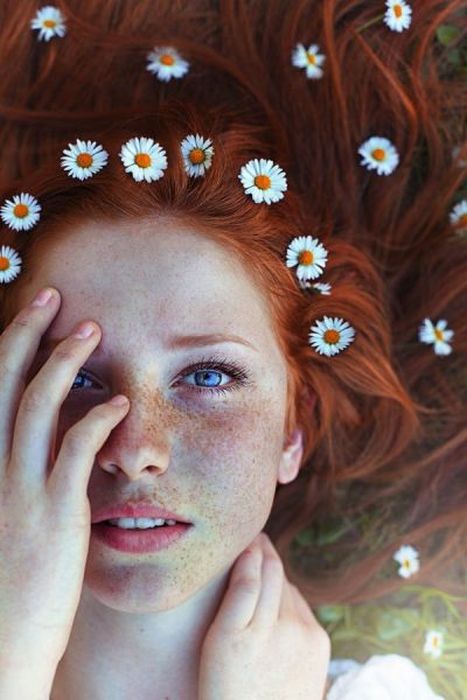 young red haired girl portrait