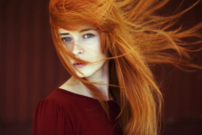 young red haired girl portrait