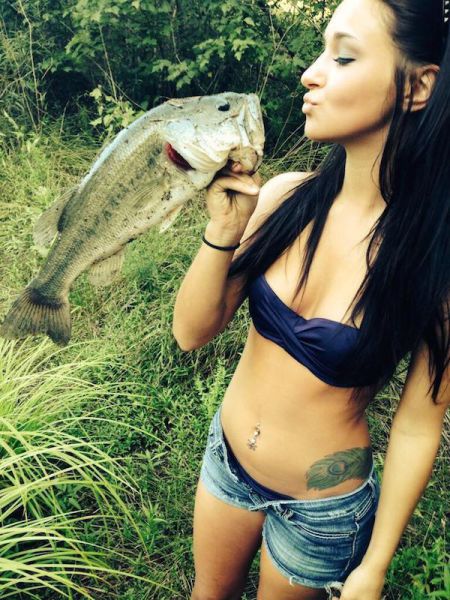 young fishing girl