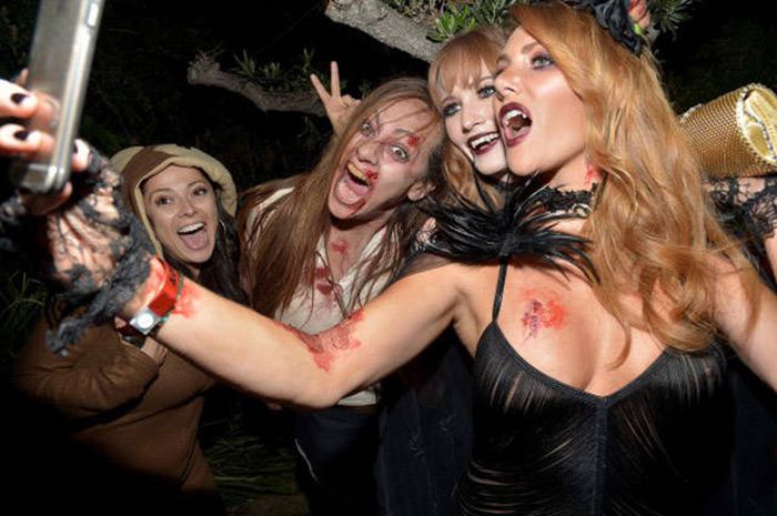 Playboy Mansion halloween party girls