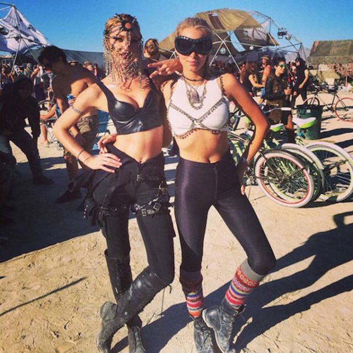 Burning man girls, Black Rock Desert, Nevada, United States