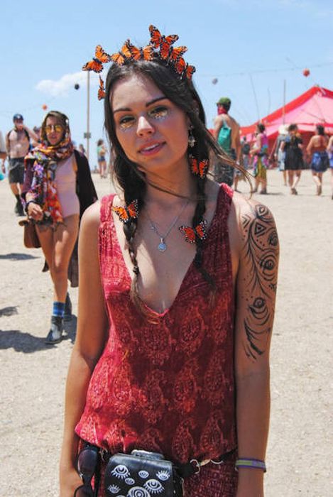 Burning man girls, Black Rock Desert, Nevada, United States