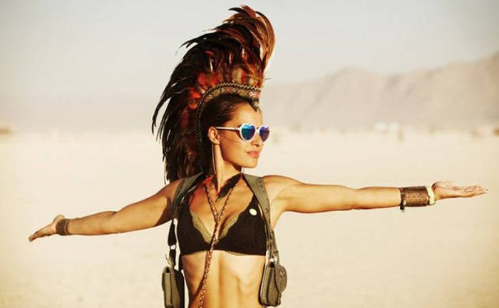 Burning man girls, Black Rock Desert, Nevada, United States