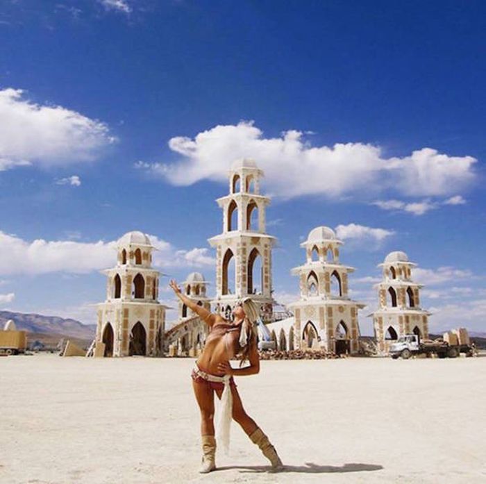 Burning man girls, Black Rock Desert, Nevada, United States