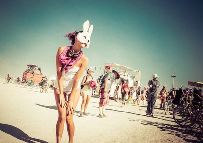 Burning man girls, Black Rock Desert, Nevada, United States