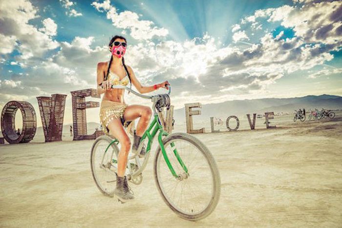 Burning man girls, Black Rock Desert, Nevada, United States