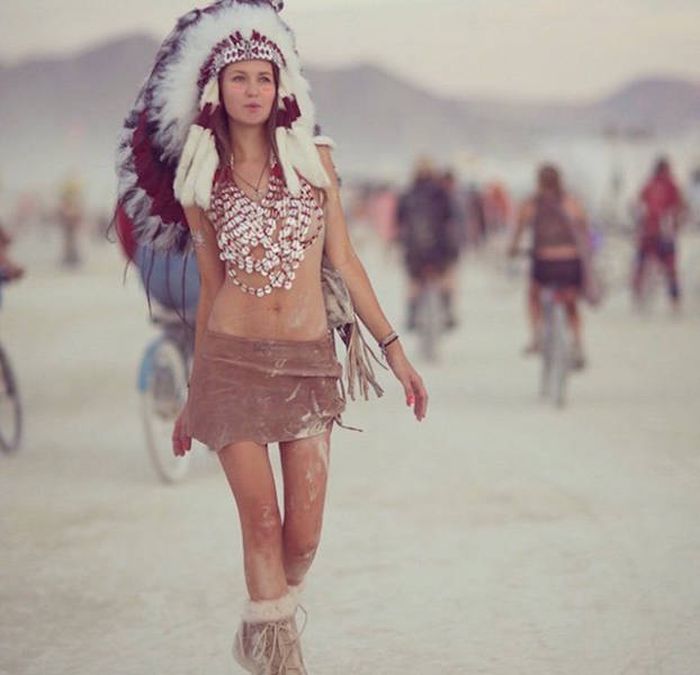 Burning man girls, Black Rock Desert, Nevada, United States