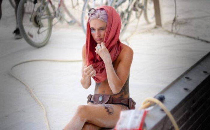 Burning man girls, Black Rock Desert, Nevada, United States