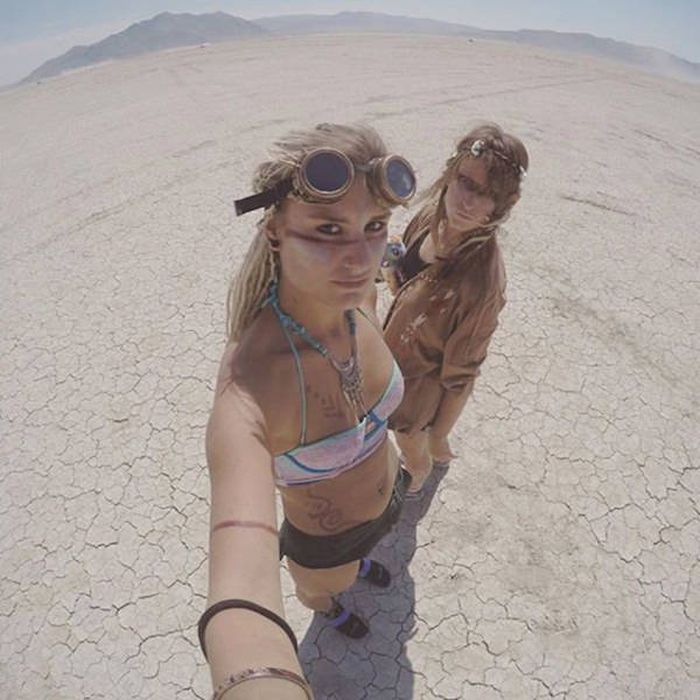 Burning man girls, Black Rock Desert, Nevada, United States