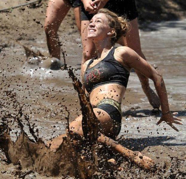 dirty girls in mud