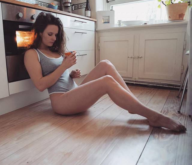 young girl in the kitchen