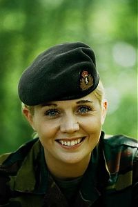 People & Humanity: girl in a military