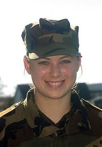 People & Humanity: girl in a military