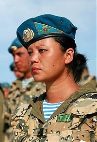 People & Humanity: girl in a military