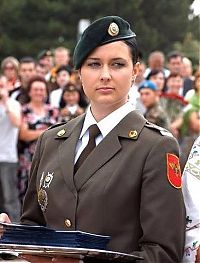 People & Humanity: girl in a military