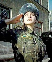 People & Humanity: girl in a military