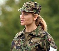 People & Humanity: girl in a military