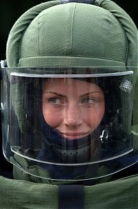 People & Humanity: girl in a military