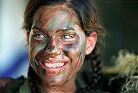 People & Humanity: girl in a military