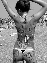 People & Humanity: young summer and bikini beach girls