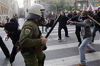 People & Humanity: Student  riots in streets of Athens, Greece
