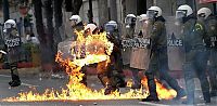 People & Humanity: Student  riots in streets of Athens, Greece