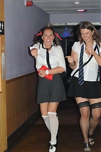 People & Humanity: girl in school uniform outfit