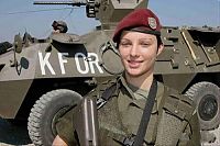 People & Humanity: girl in a military