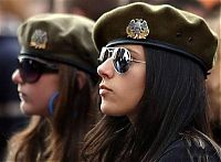 People & Humanity: girl in a military