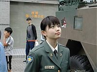 People & Humanity: girl in a military