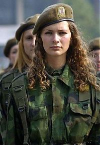 People & Humanity: girl in a military