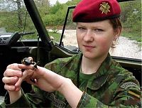 People & Humanity: girl in a military