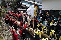 People & Humanity: Ki-otoshi ceremony, Onbashira festival, Nagano, Japan