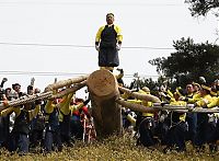 People & Humanity: Ki-otoshi ceremony, Onbashira festival, Nagano, Japan