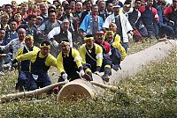 People & Humanity: Ki-otoshi ceremony, Onbashira festival, Nagano, Japan