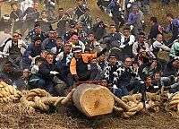 People & Humanity: Ki-otoshi ceremony, Onbashira festival, Nagano, Japan