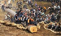 People & Humanity: Ki-otoshi ceremony, Onbashira festival, Nagano, Japan