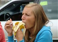 People & Humanity: girl with a banana