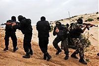 People & Humanity: Palestinian militants of Hamas at training, Khan Yunis Gaza Strip