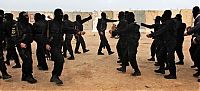 People & Humanity: Palestinian militants of Hamas at training, Khan Yunis Gaza Strip