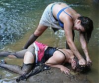 People & Humanity: dirty girls in mud