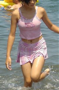 TopRq.com search results: asian girl wearing pink clothes in the sea