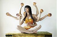 People & Humanity: girl eating doughnut