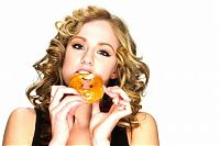 People & Humanity: girl eating doughnut