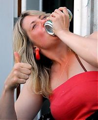 People & Humanity: girl with beer