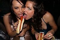 People & Humanity: girl eating hot dog