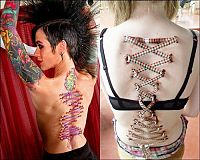 People & Humanity: girl with a corset piercing and extreme body modifications